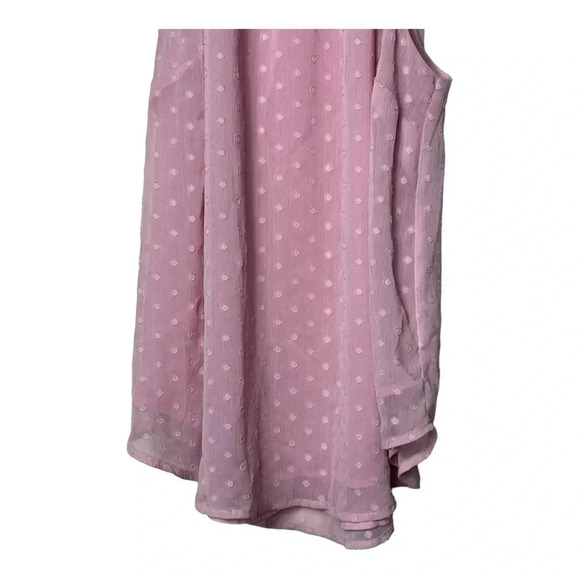 1590. TORRID SLEEVELESS HIGH NECK BLOUSE PINK IN COLOR‎ SIZE 2 (2X) SWISS DOT - Picture 8 of 13
